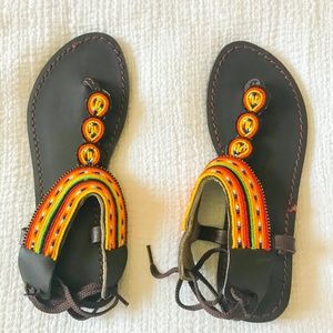 Beaded African Sandals